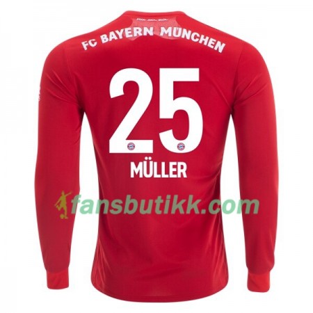 Fotballdrakt FC Bayern München Thomas Müller 25 Hjemmetrøye 2019-2020 Langermet
